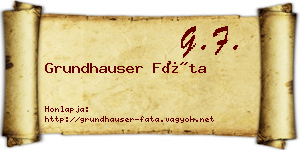 Grundhauser Fáta névjegykártya